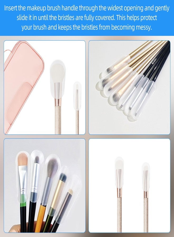 أغطية فرش المكياج، 30 قطعة من واقيات فرش المكياج الشفافة، أغطية واقية لفرش المكياج مقاومة للماء، واقيات فرش المكياج مقاومة للغبار للسفر والتخزين اليومي (5 أحجام) - Image 4